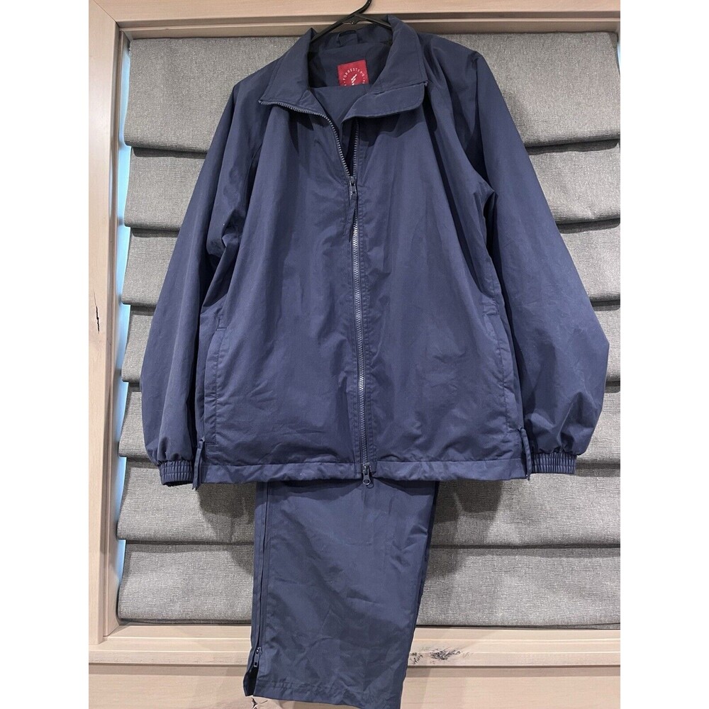 Forrester Womens Packable Golf Rain Suit Large Navy Blue